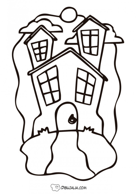 Casa encantada con grandes ventanas - Dibujo #330 - Dibujalia - Dibujos  para Colorear y Recursos Educativos
