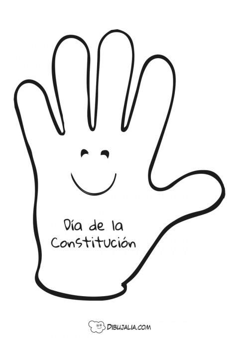 Mano feliz del dia constitucion