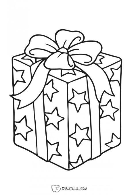 Regalo de papel con estrellas