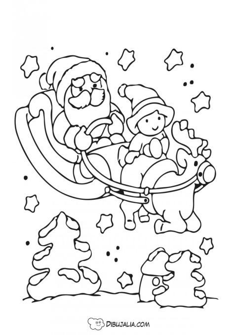 Papa Noel en trineo
