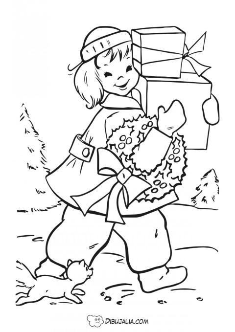 Nin?a con regalos