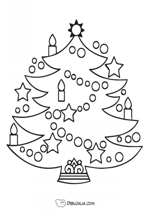 Ärbol de navidad con figuras - Dibujo #691 - Dibujalia - Dibujos para  Colorear y Recursos Educativos