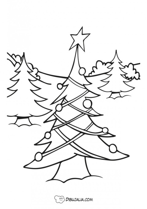 Arbol navidad en el paisaje - Dibujo #711 - Dibujalia - Dibujos para  Colorear y Recursos Educativos