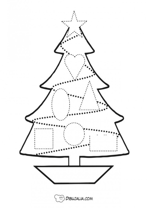 Ábol navidad con formas geométricas