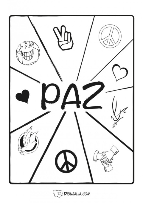 Poster Paz y simbolos representativos
