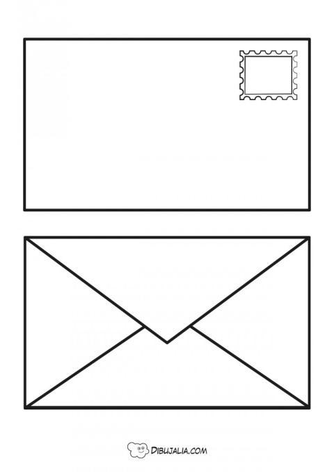 Plantilla de un sobre y carta