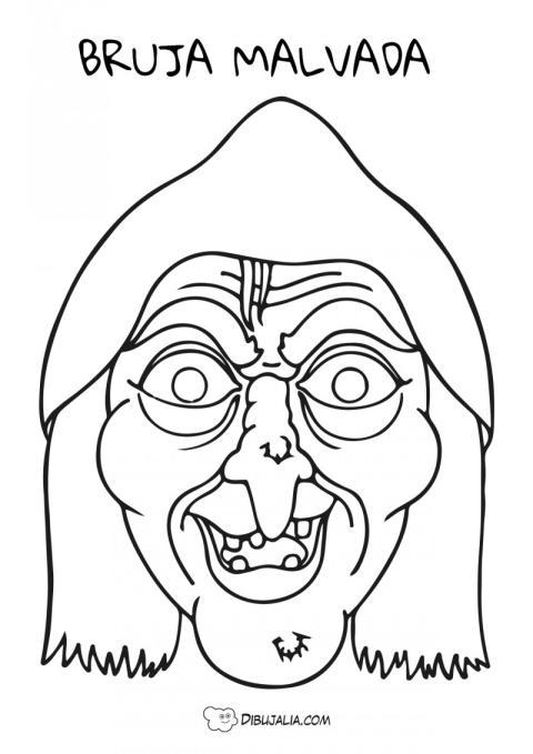 Máscara de bruja malvada