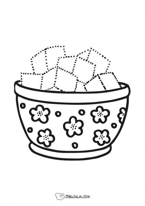 Azúcar en un azucarero