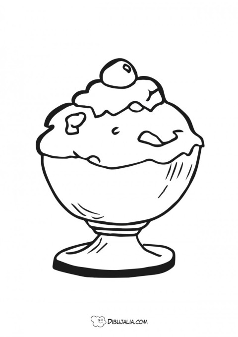 Copa de helado con guinda