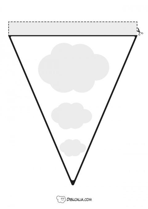 Plantilla para banderines con nubes