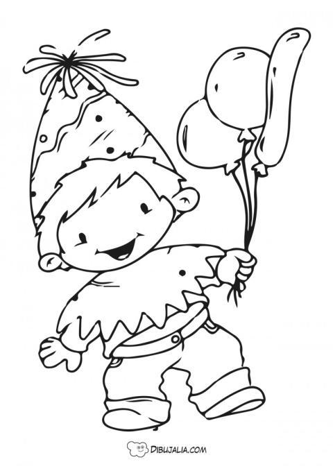 Chico en la fiesta de carnaval