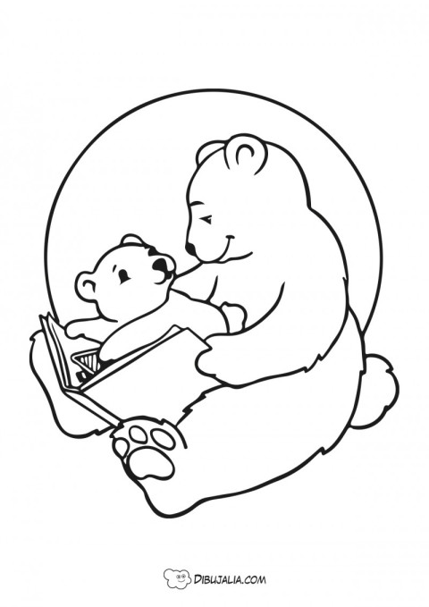 Familia osos y la  lectura