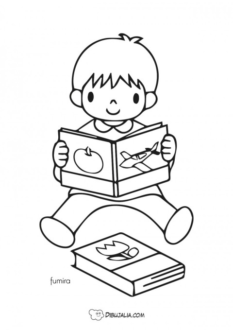 Niño divertido lee - Dibujo #1175 - Dibujalia - Dibujos para Colorear y  Recursos Educativos