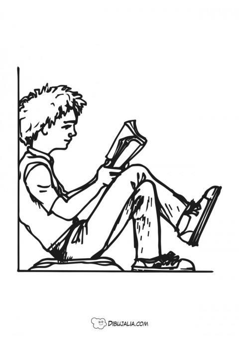 Adolescente leyendo - Dibujo #1183 - Dibujalia - Dibujos para Colorear y  Recursos Educativos