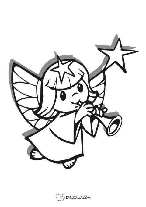 Ángel con trompeta y estrella
