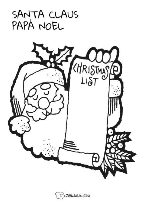 Papa Noel lista de regalos