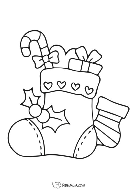Bota de navidad con dulces - Dibujo #1307 - Dibujalia - Dibujos para  Colorear y Recursos Educativos