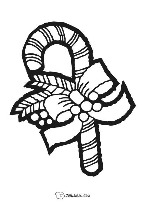 Bastón de caramelo con lazo