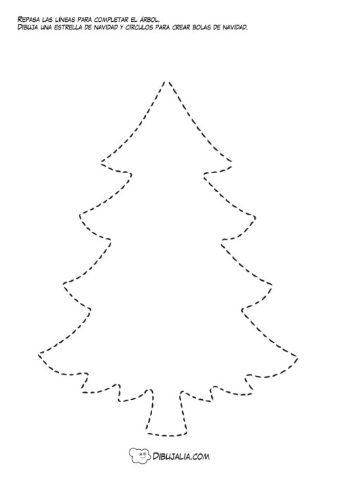 Silueta crea tu Árbol de Navidad - Dibujo #1346 - Dibujalia - Dibujos para  Colorear y Recursos Educativos