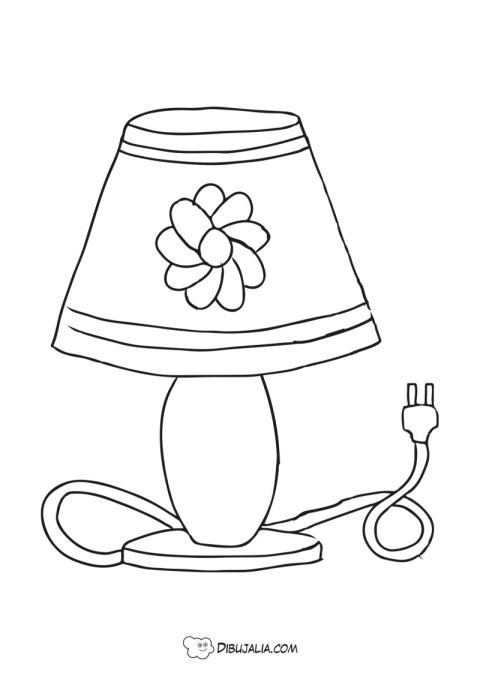 Lámpara de noche con flor