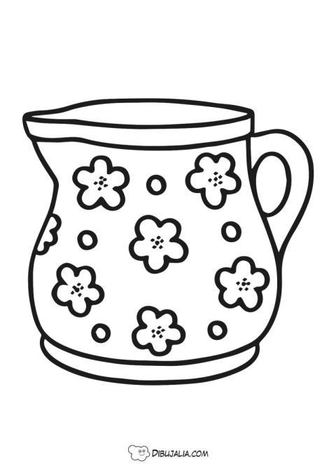 Jarra decorada con flores