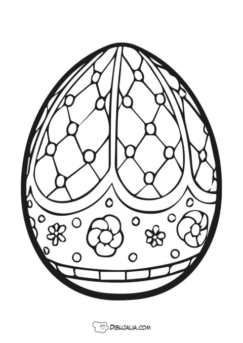 Huevo Pascua con flores estilo Faberge