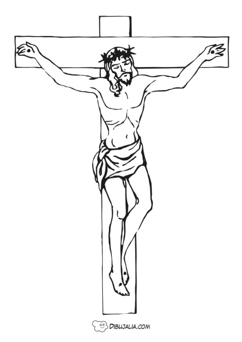 Cristo crucificado con corona de espinas