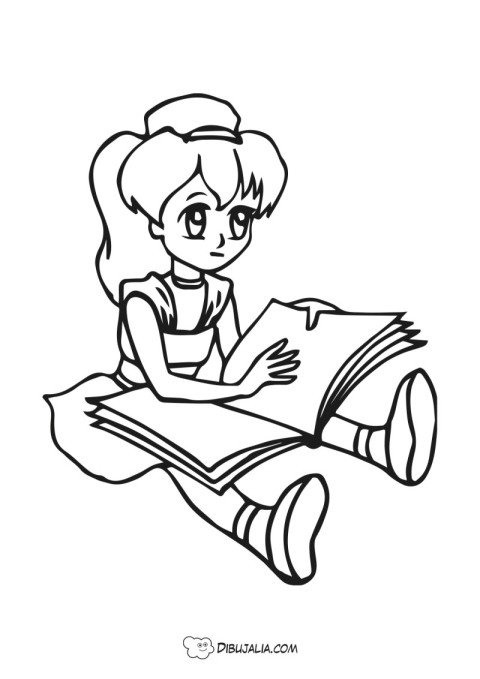 Una niña con su libro