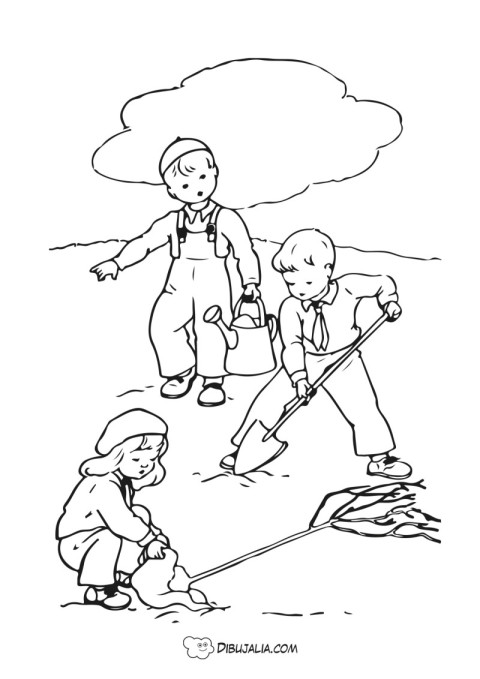 Cuidando el jardin - Dibujo #2079 - Dibujalia - Dibujos para Colorear y  Recursos Educativos