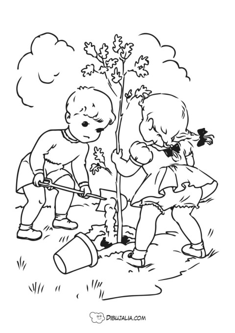 Plantar un Árbol - Dibujo #2088 - Dibujalia - Dibujos para Colorear y  Recursos Educativos