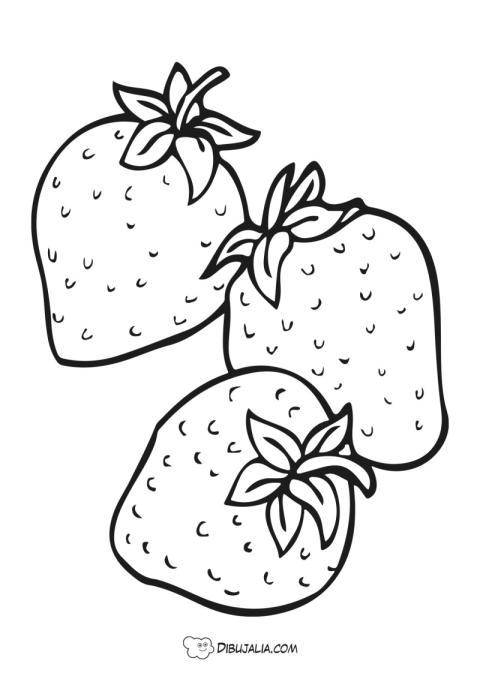 Fresas para colorear