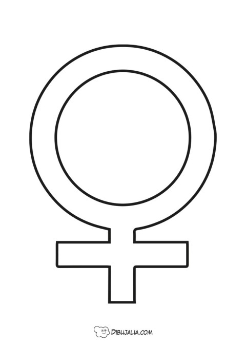 Simbolo Mujer para colorear