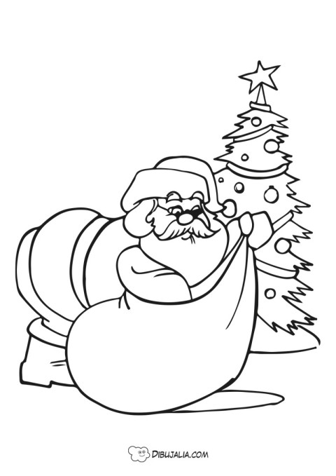 Papa Noel buscando regalos