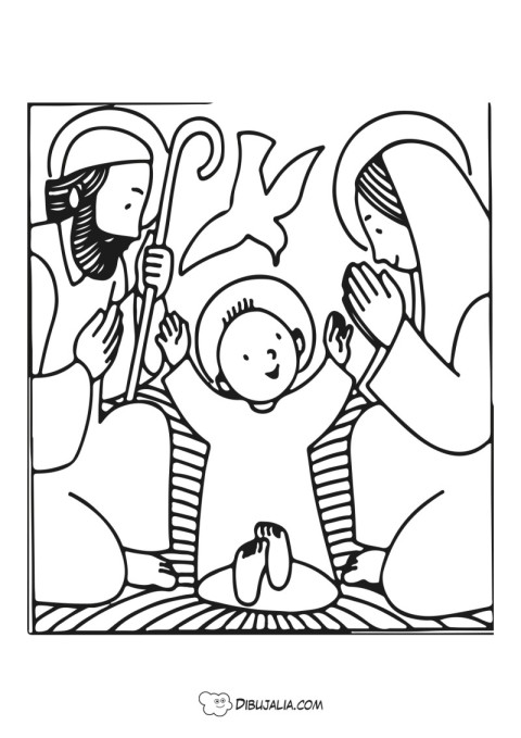 Portal de Belén con el niño Jesús