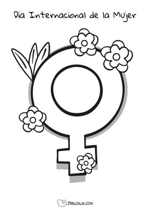 Simbolo Día de la Mujer con flores - Dibujo #2566 - Dibujalia - Dibujos para  Colorear y Recursos Educativos