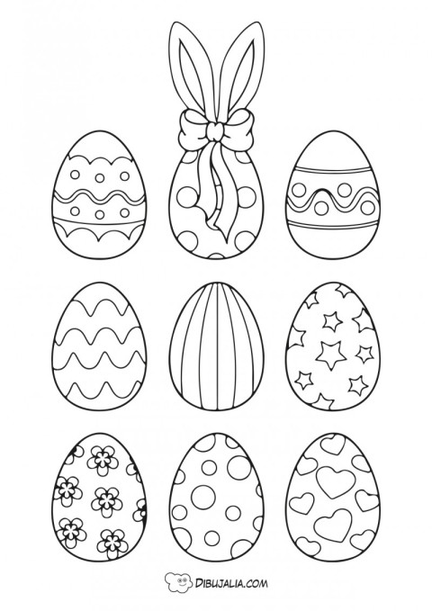 Mini huevos de pascua para colorear