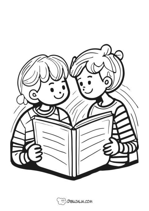 Niños leyendo un libro