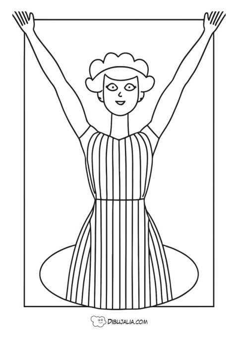 Mujer con brazos en alto