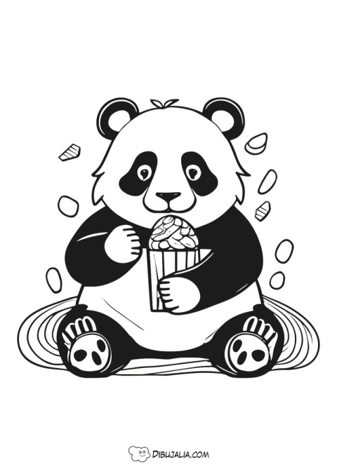 Panda con su comida
