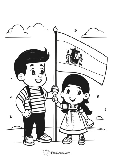 Contitución Niños y la bandera