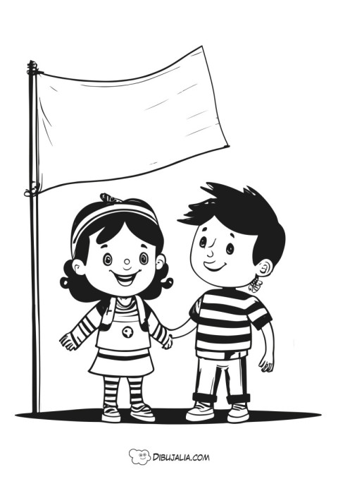 Niños y la bandera