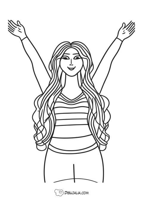 Mujer súper alegre