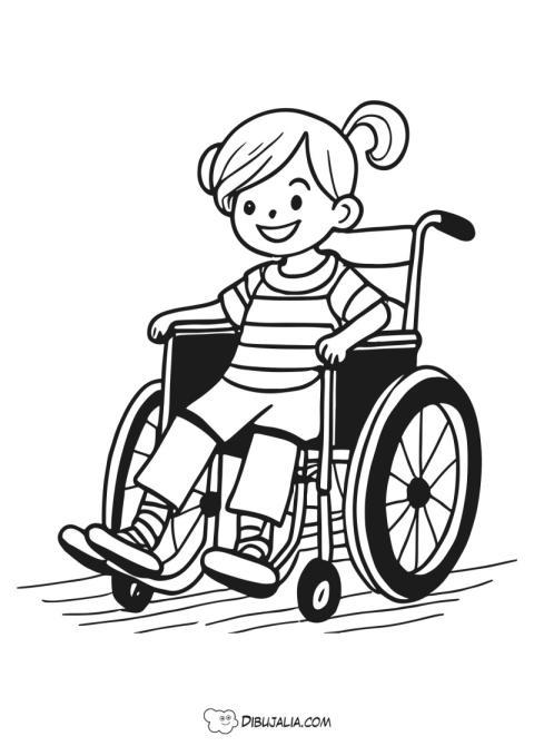 Niña en silla de ruedas