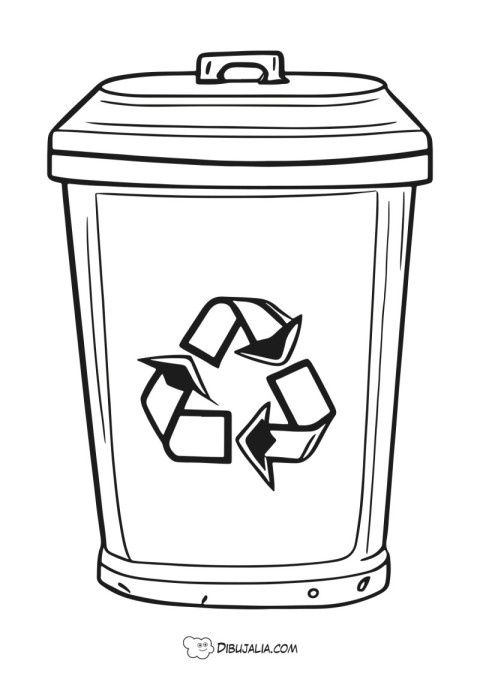 Contenedor de reciclaje - Dibujo #2925 - Dibujalia - Los mejores dibujos  para colorear, ilustraciones y fichas para el aula.