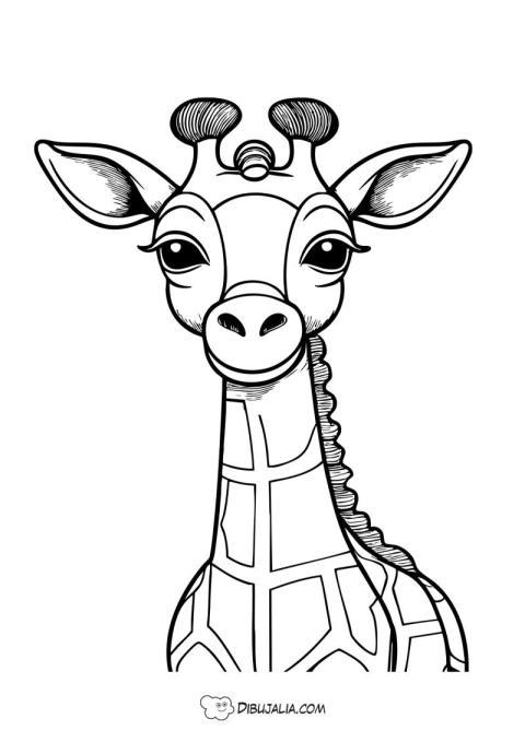 Retrato de una jirafa para colorear