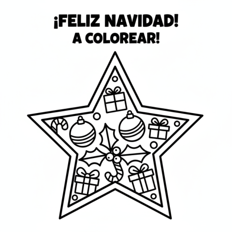 Estrella de Navidad con adornos