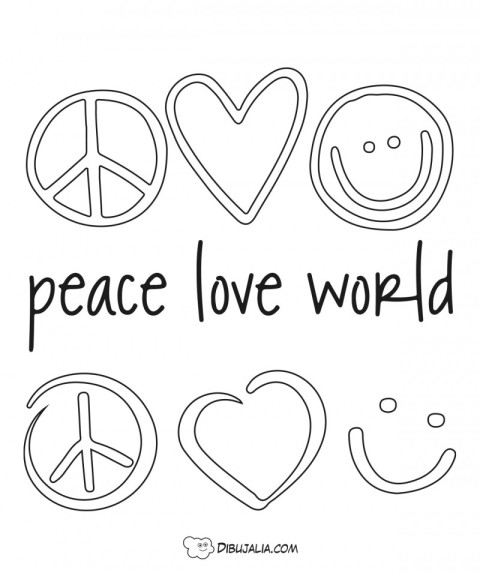 Peace love colorear
