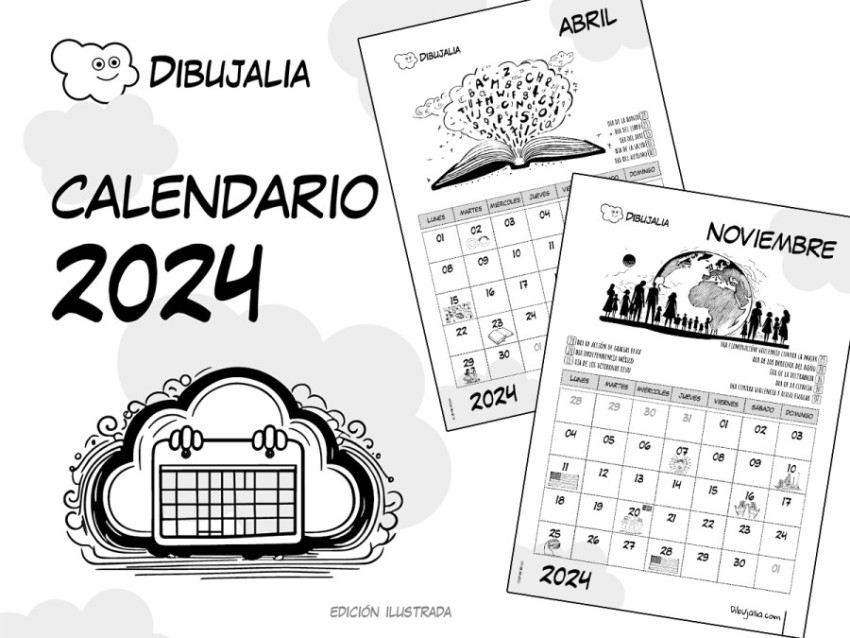 Calendario 2024 Ilustrado Español