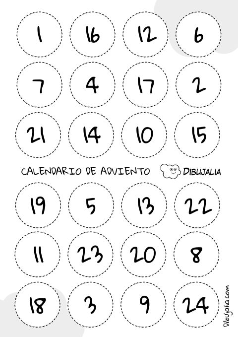 Plantilla de Calendario de Adviento Básica