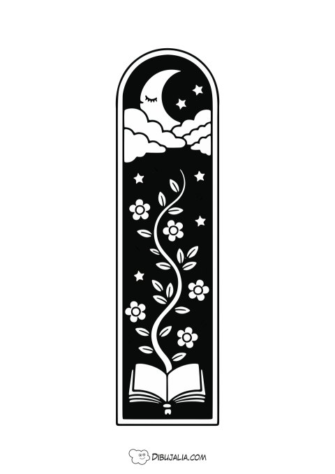 Marcapáginas Libro a la Luna Noche